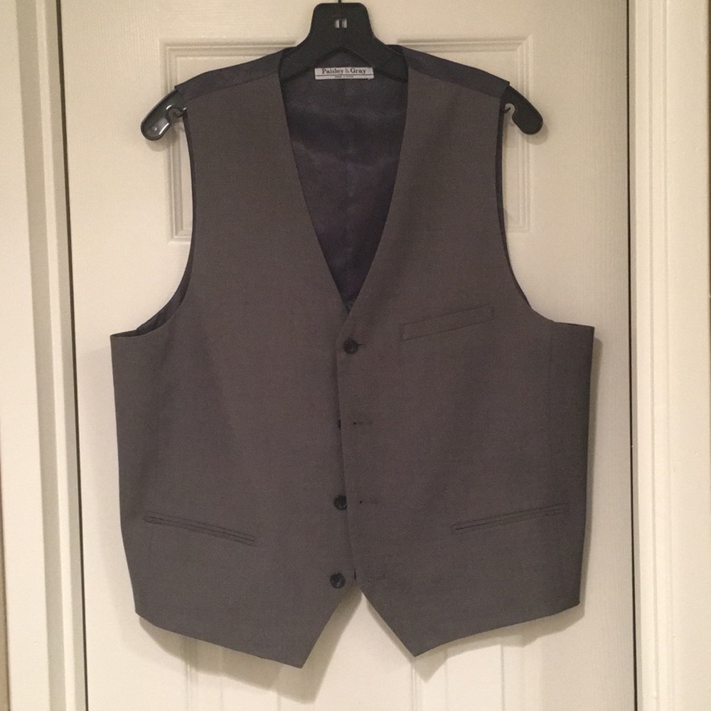 Paisley & Gray Silver Men’s Dress Vest Size Large
